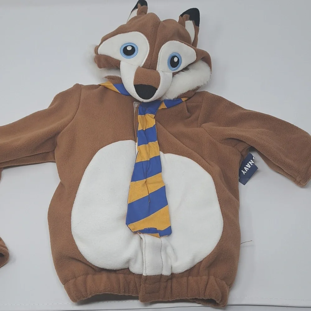 Old Navy New With Tags Infant Fox‎ With Tie Fleece Hooded 2pc Costume Size 0-6M